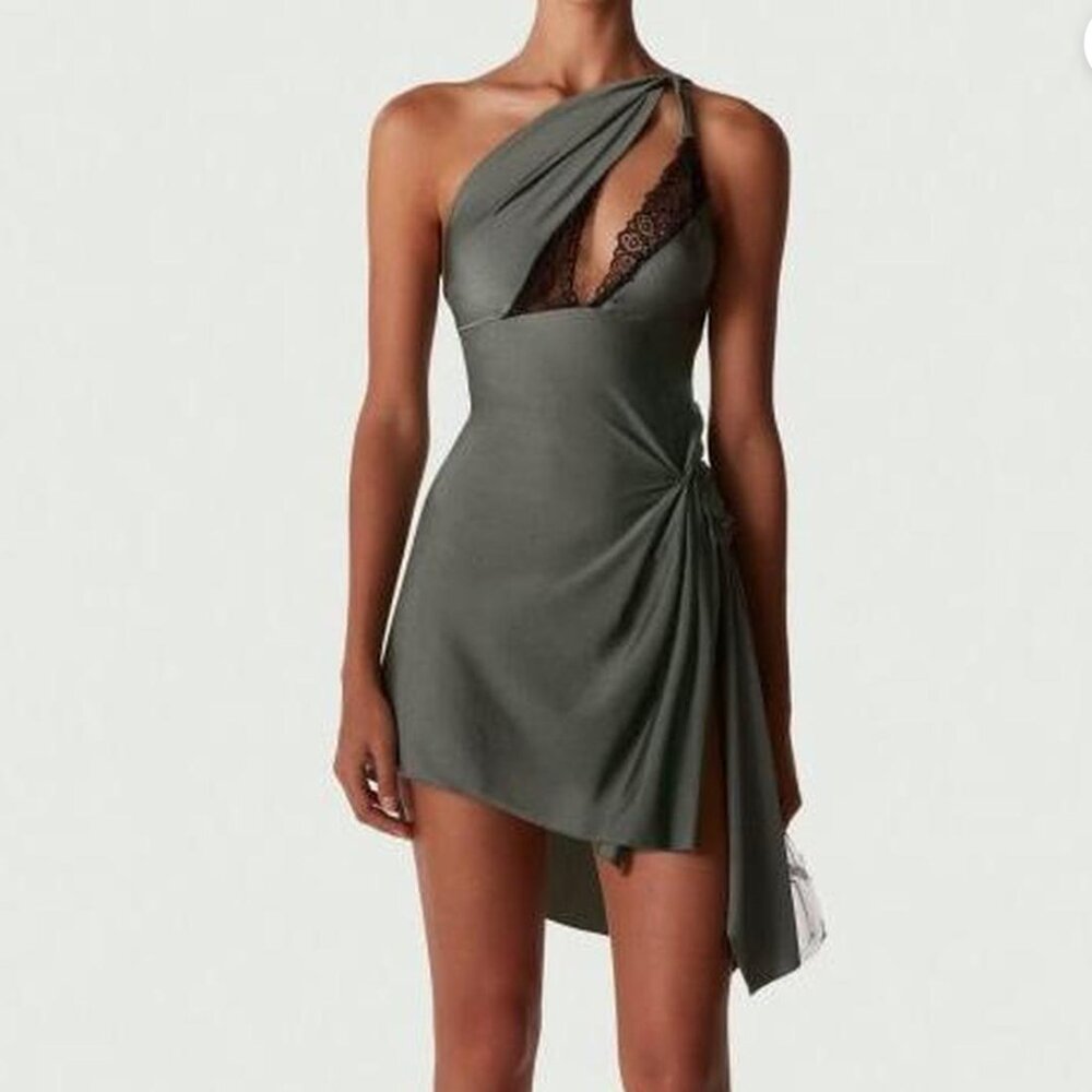 Coperni Green Asymmetrical Dress